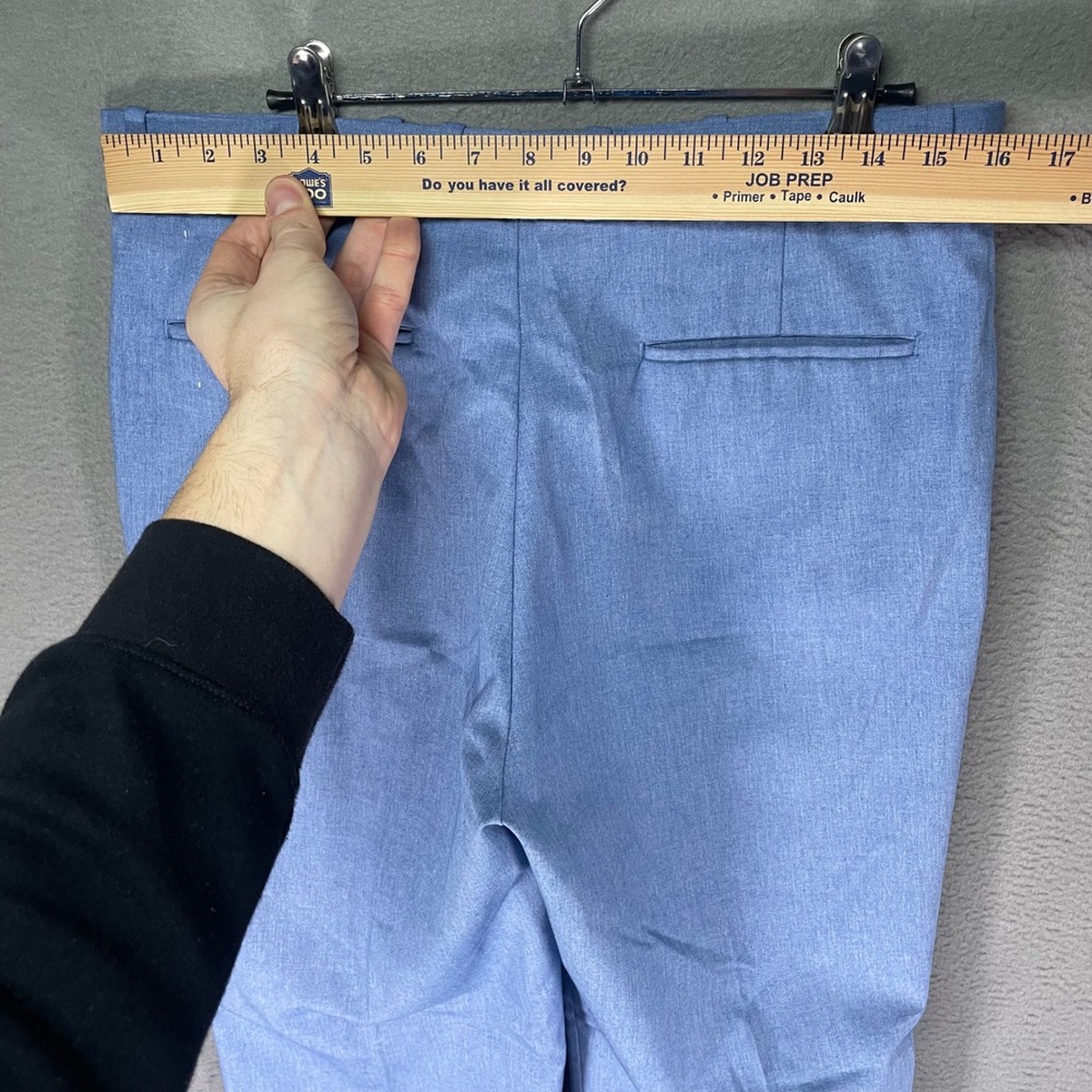 Farah Mens Dress Pants 33x30 Blue Flat Front Vintage Casual Slacks - Picture 5 of 7